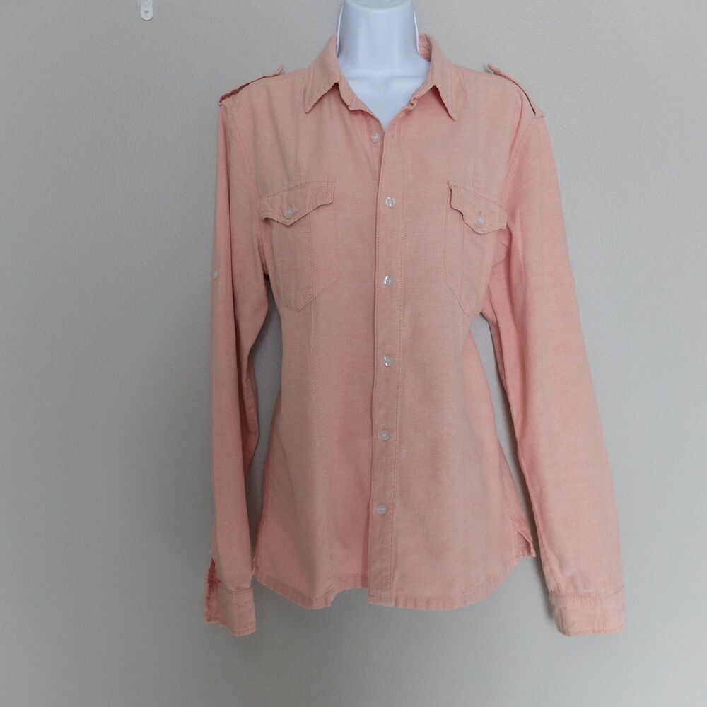 Chor Clothing Pink Button Up Cotton Long Sleeves Size Medium
